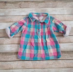 Girl's Pumpkin Patch Plaid Collar Shirt